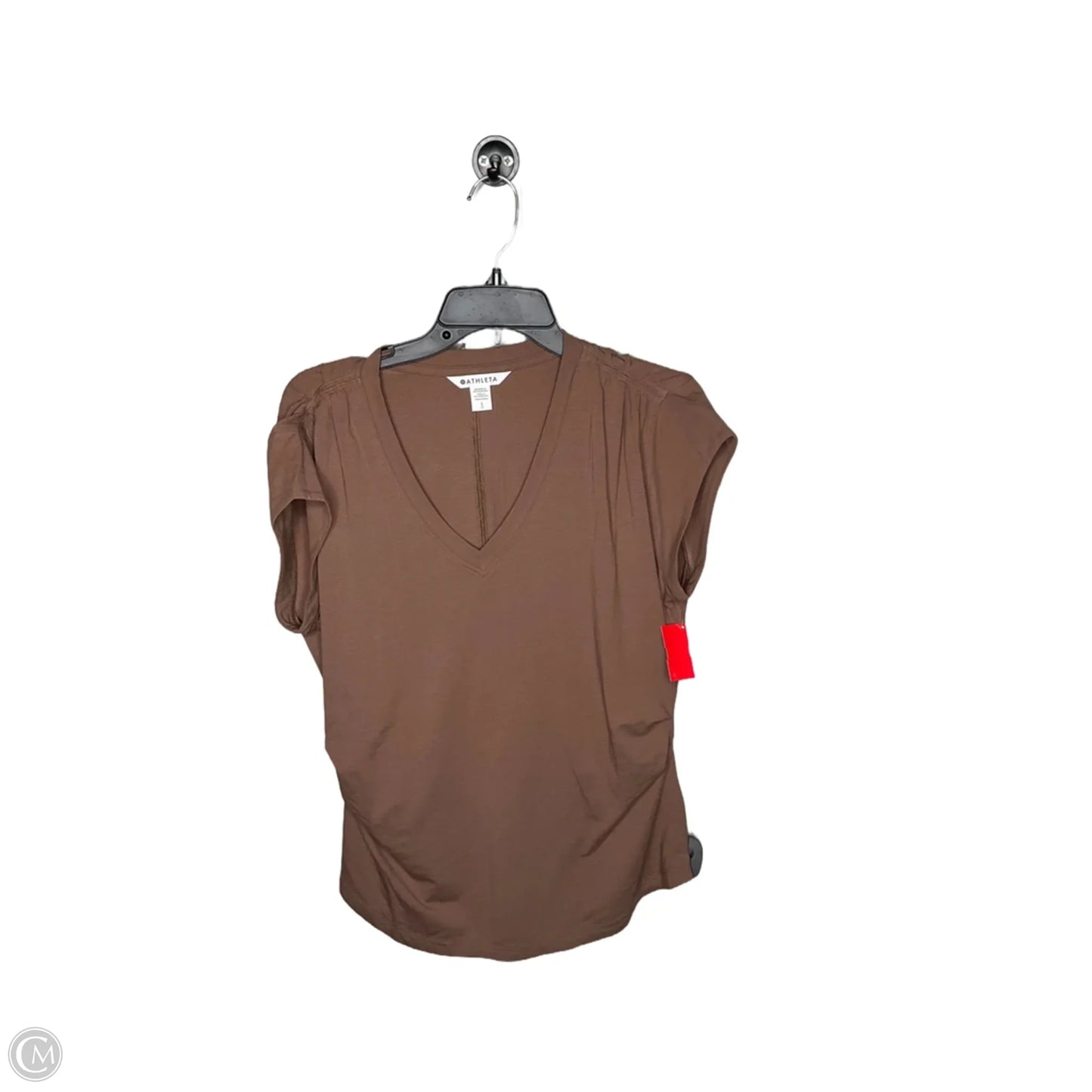 Athletic Top Short Sleeve By Athleta In Brown, Size: L
