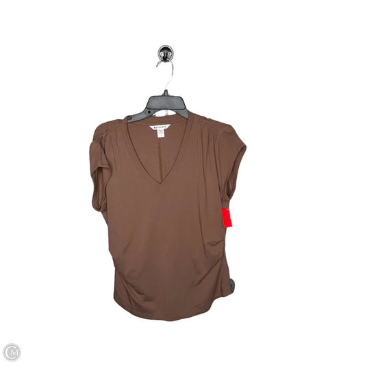 Athletic Top Short Sleeve By Athleta In Brown, Size: L