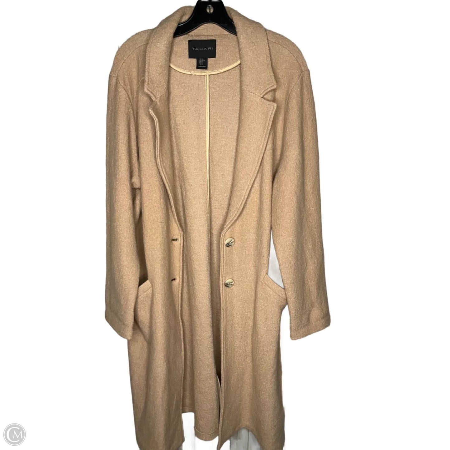 Coat Peacoat By Tahari In Tan, Size: Xl