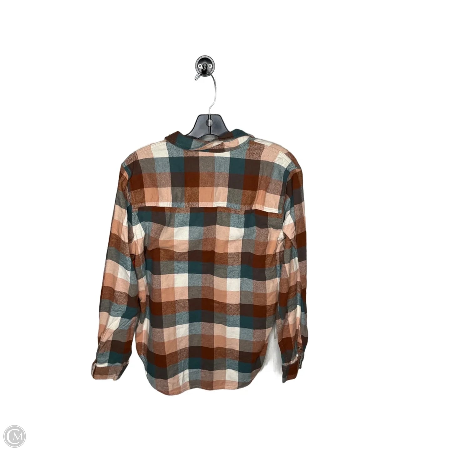 Top Long Sleeve By Universal Thread In Plaid Pattern, Size: M
