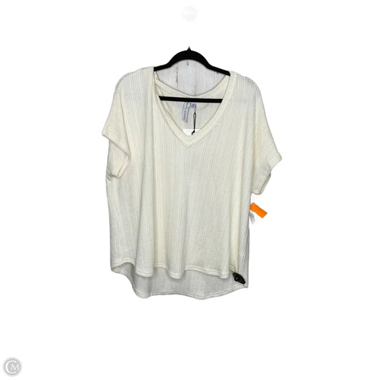 Top Short Sleeve By Grace + Karma In Cream, Size: 2x