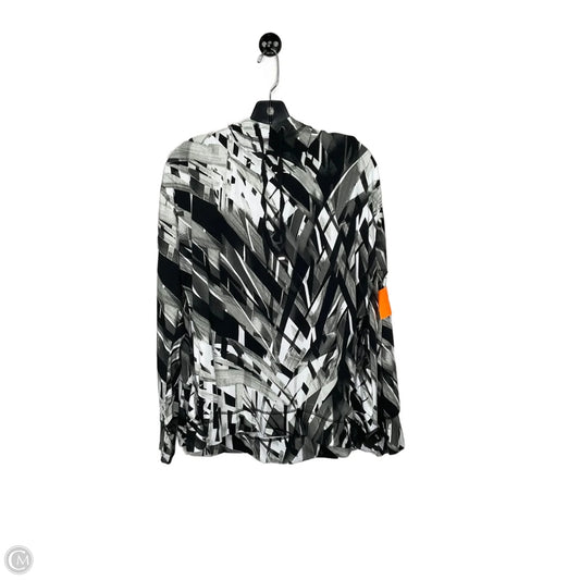 Athletic Top Long Sleeve Hoodie By Jones New York In Grey & White, Size: 1x