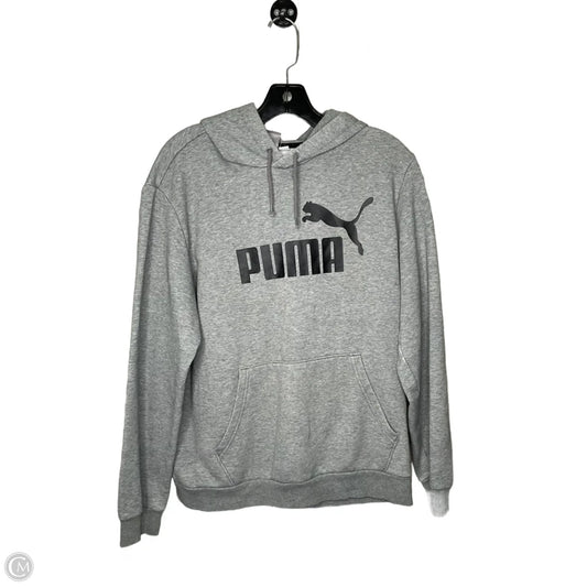 Sweatshirt Hoodie By Puma In Grey, Size: M