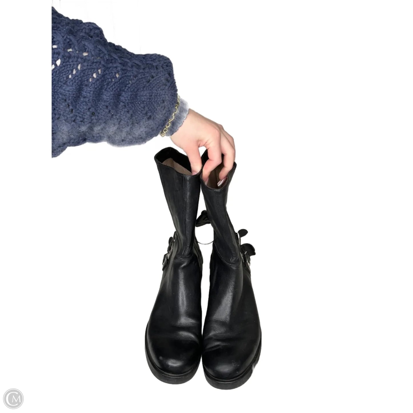 Boots Ankle Flats By Clothes Mentor In Black, Size: 8.5