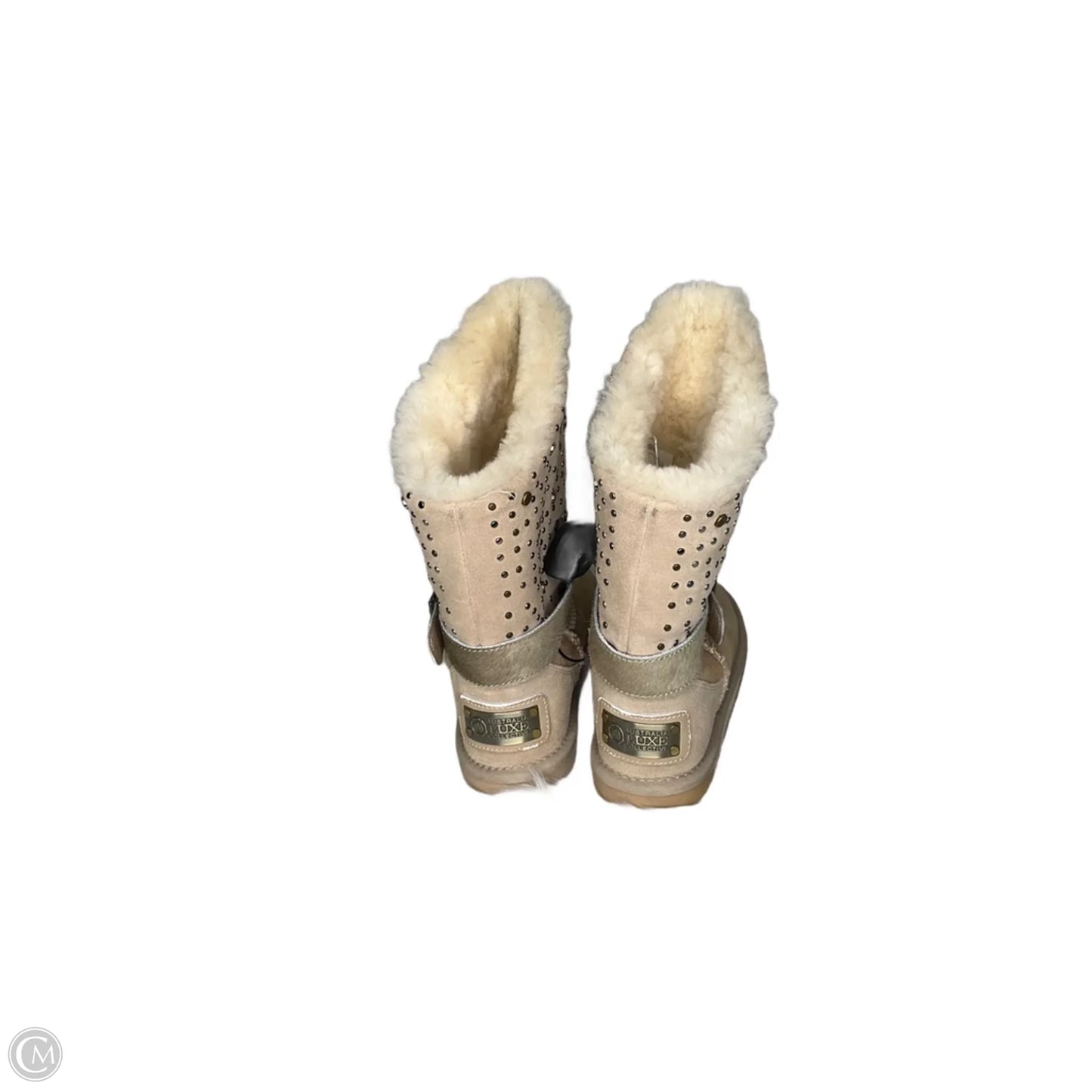 Boots Mid-calf Flats By Clothes Mentor In Beige, Size: 8