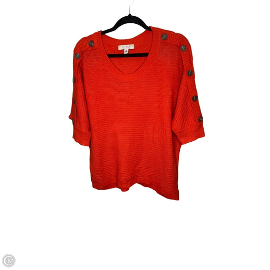 Sweater Short Sleeve By Misia In Orange, Size: 2x