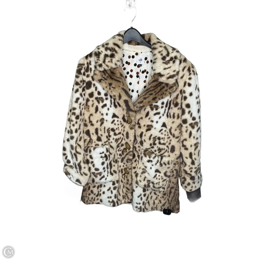 Coat Faux Fur & Sherpa By Cabi In Animal Print, Size: M