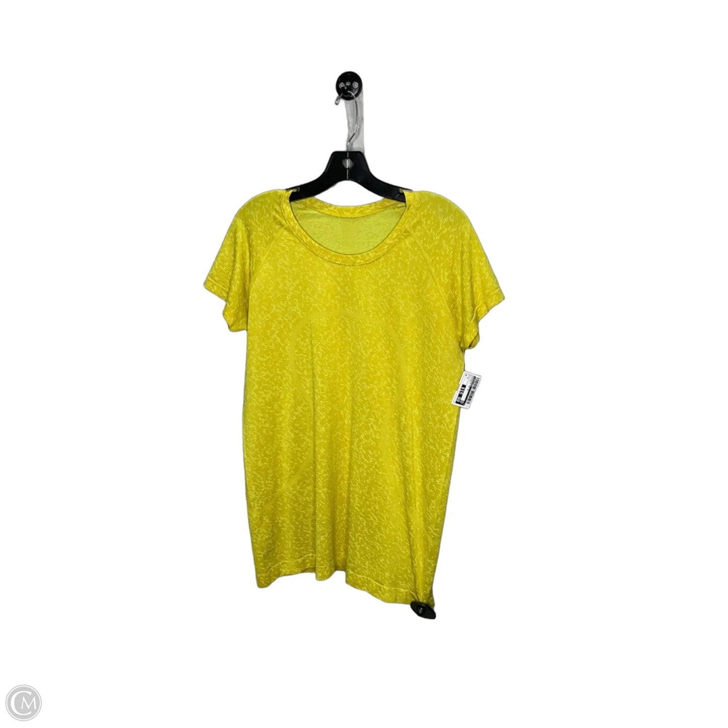 Athletic Top Short Sleeve By Lululemon In Yellow, Size: L