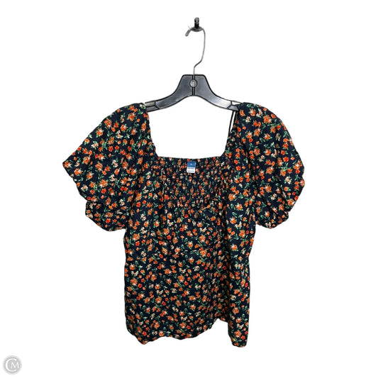 Blouse Short Sleeve By Old Navy In Floral Print, Size: Xl