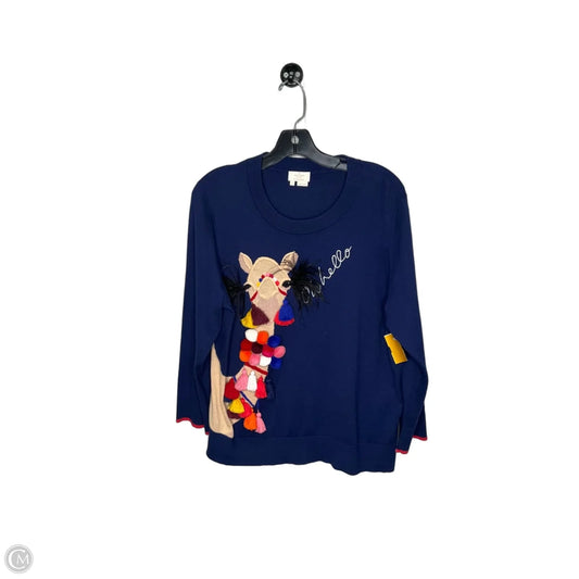 Top 3/4 Sleeve Designer By Kate Spade In Blue, Size: Xl